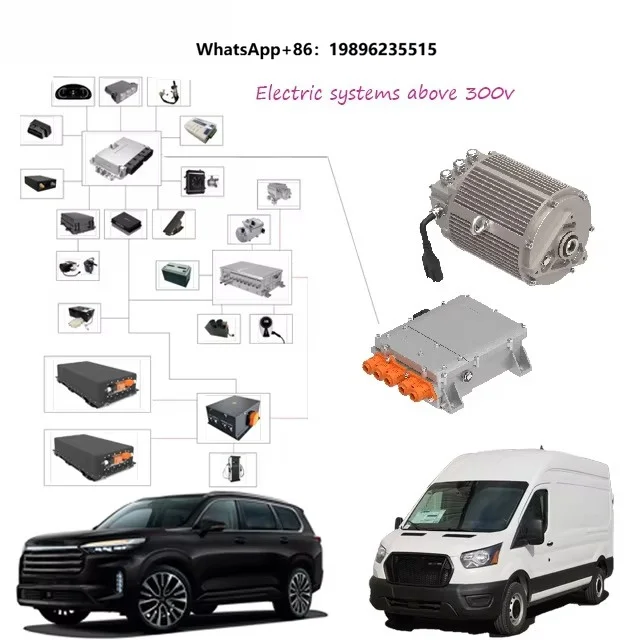 Above 300v Electric Vehicle Conversion Kit 3183/9000 Water Cooling AC Motor Motor Controller IP67 Hiace EV Kit for 4.5 Ton Car