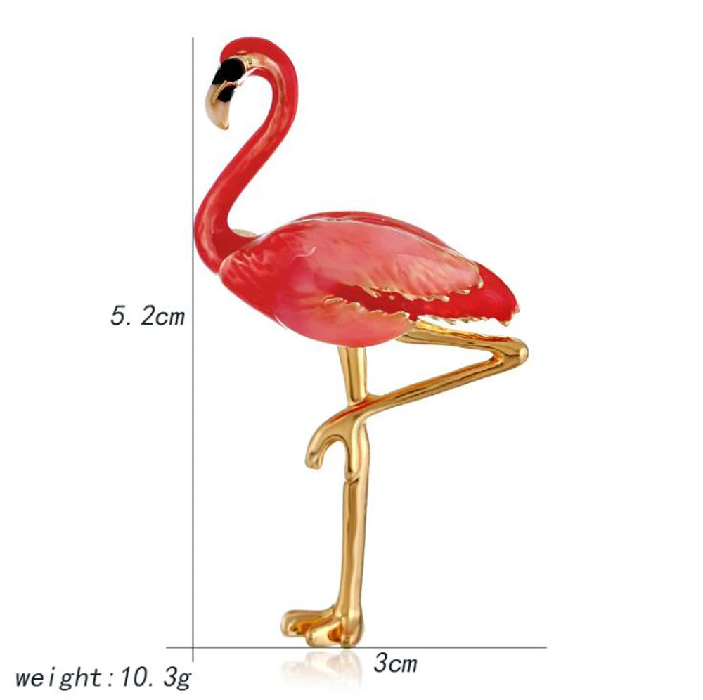 Cute Enamel Flamingo Brooches Unisex Women and Men Brooch Pin Bird Animal Broches Fashion Dress Coat Accessories