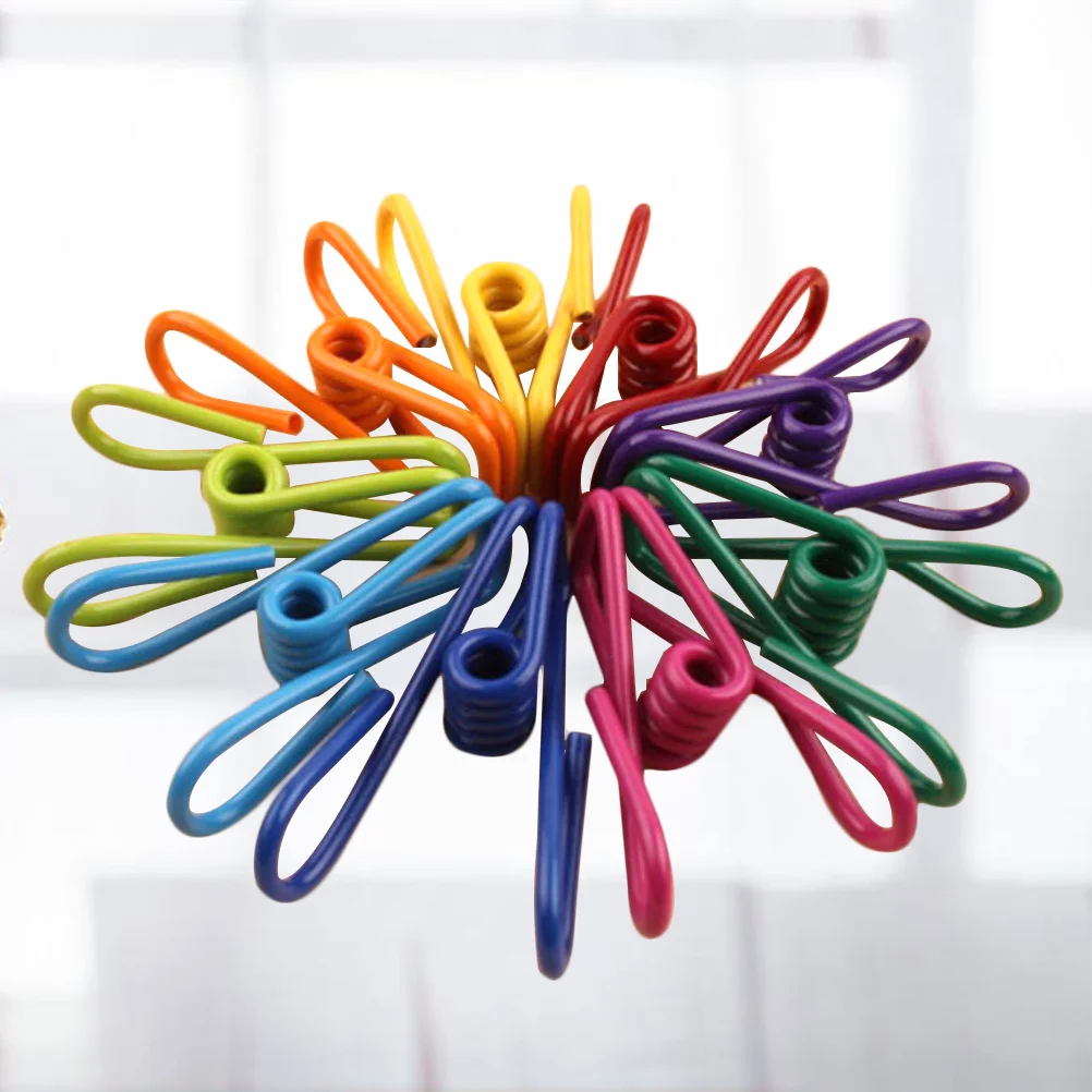 

24pcs Multi-Purpose Stainless Steel Food Clips Colorful Clothes Pins For Hanging Clothes Food Bag Storage Organizer Utility
