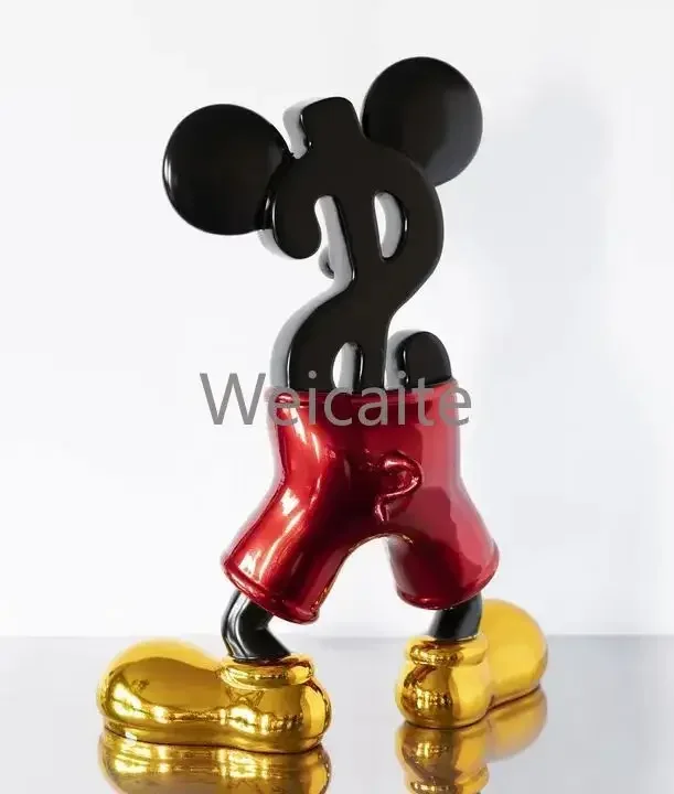 PoP Arts Life Size  Popular Indoor Decor Sculpture Resin Dollar Mickey for Home Office Shop Display