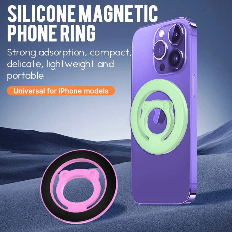 

Magnetic Silicone Soft Finger Strap Phone Ring Holder For Magsafe IPhone 13 14 15 16 Universal Support Loop Grip Bracket