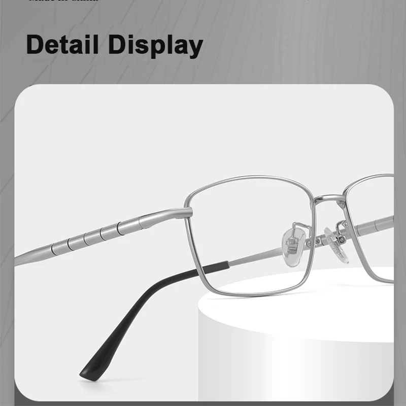 Replica di marca Occhiali di design tempio di bambù Occhiali da vista da uomo in titanio puro con mezza montatura Occhiali da vista casual di tendenza