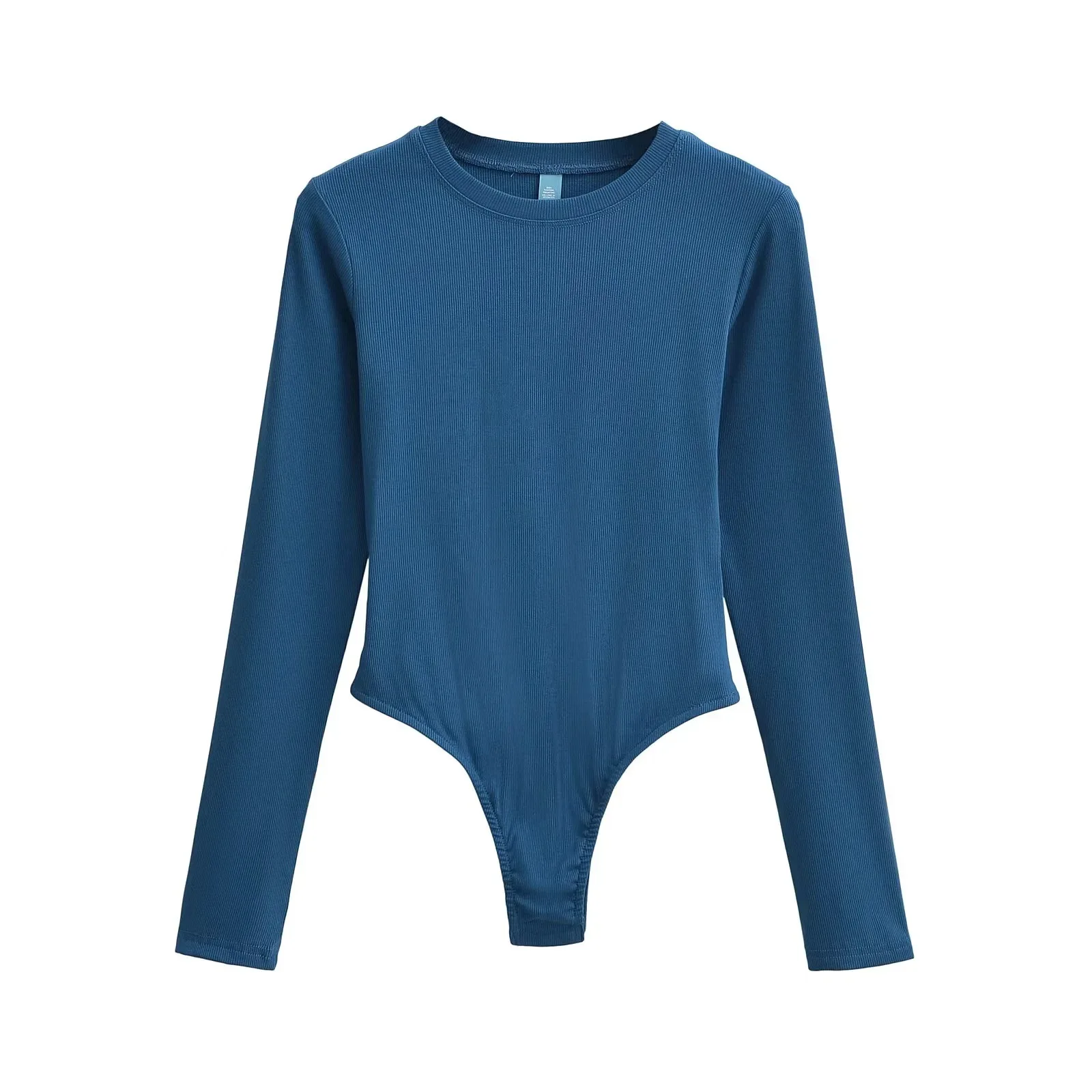 American Sle Hot Girl  Color round Ne Long Sve Elastic Ribbed Slim Fit Long Sve Onesie Women Base irt Autumn...