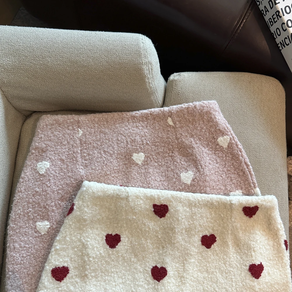 Gonna aderente in pelliccia sintetica con stampa Sweetheart Love Gonna corta chic da donna autunno inverno a trapezio a vita alta design casual da ufficio