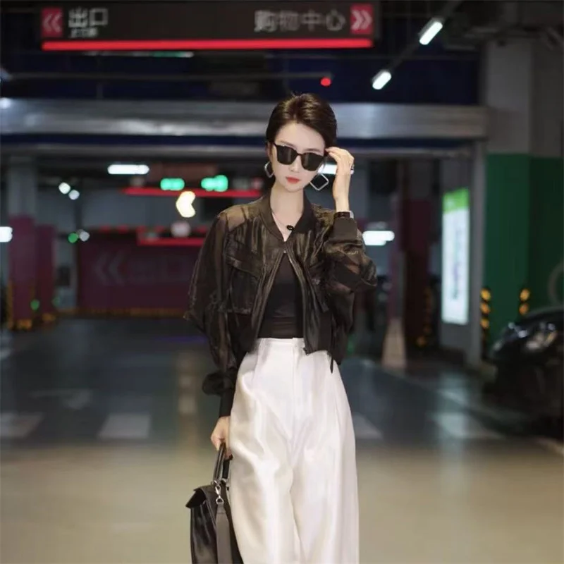 2026 Women Fashion Sunscreen Coat Summer Loose UV Resistant Thin Zipper Jacket Versatile Short Sunscreen Clothes Outerwear