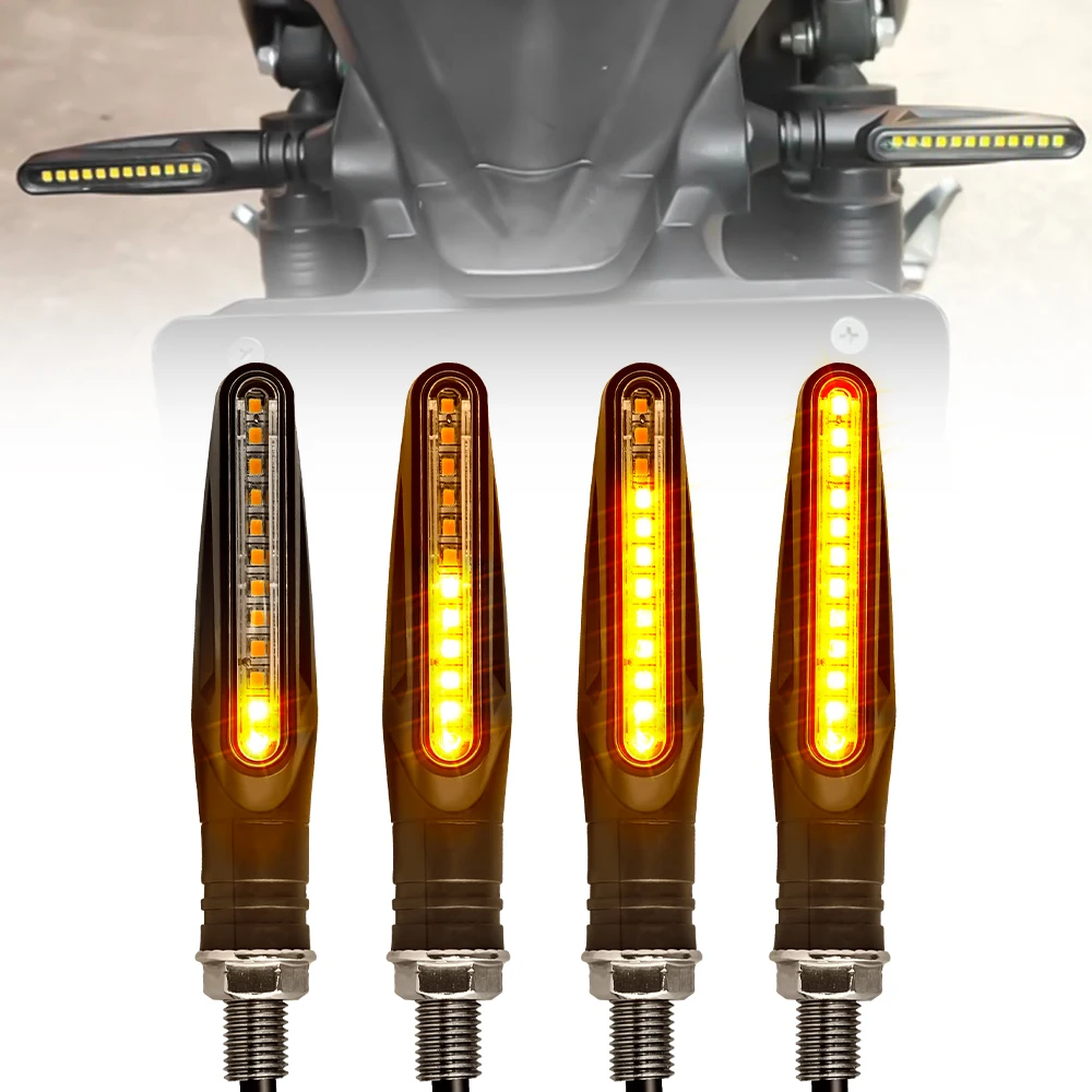 2/4pcs Motorcycle Turn Sequential Signals LED Blinker Flowing Water Flashing Lights Tail Stop Indicators Turn Signal