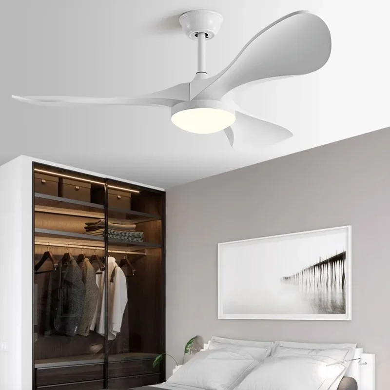 Ventilateur de plafond électrique domestique avec lumière et contrôle, ventilateur de bain, ventilateur de plafond, simplicité moderne, vent de restaurant, 52 pouces, 220V