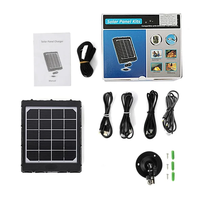 4G Solar Panel 6V/9V/12V Panel Solar Charger 8000mAh Capacity Solar Panel Kit for Photo-trap/Hunting/Trail/Security Camera