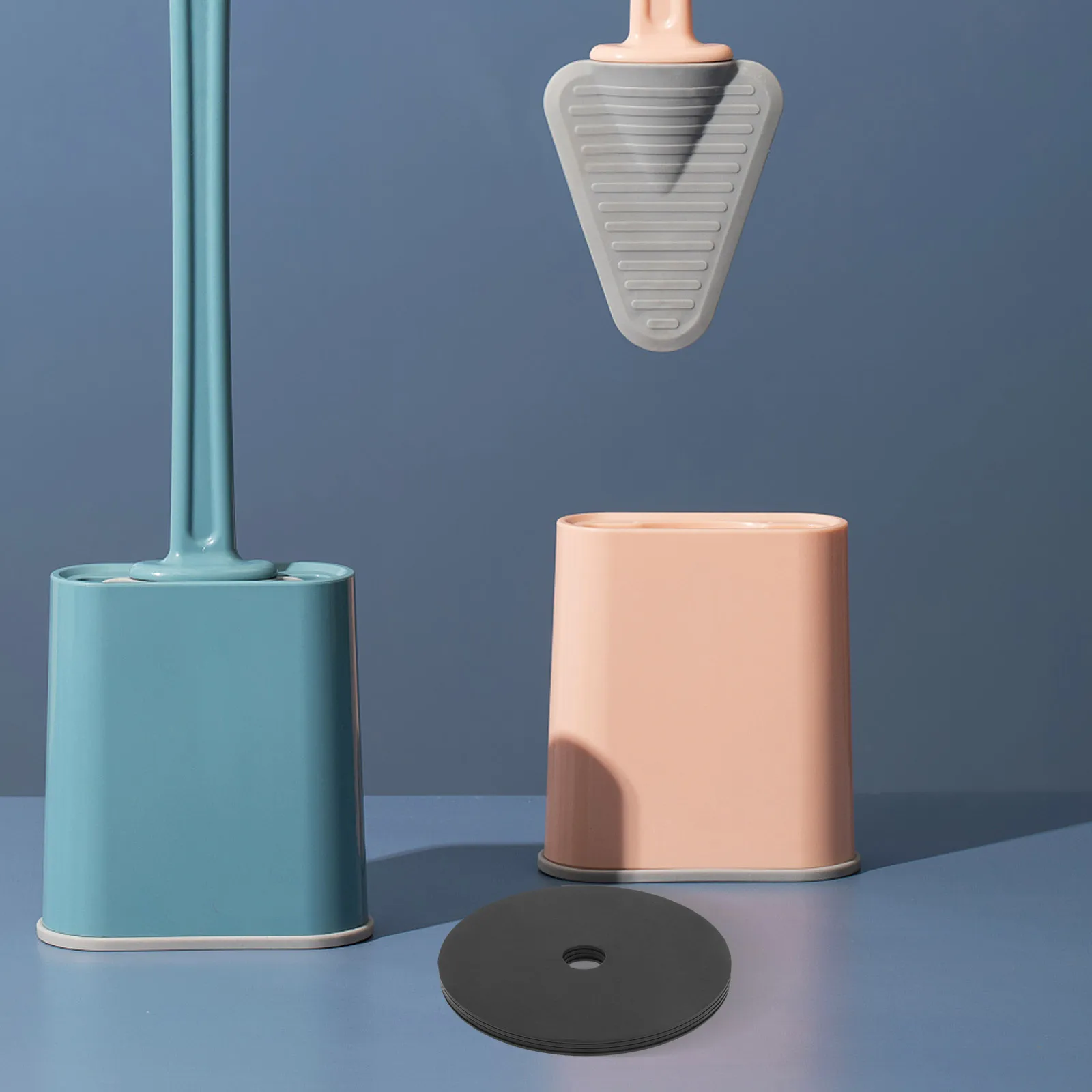 

4pcs Toilet Brush Cover Accessories Round Disc Shield Replacement Splash Proof Lid For Toilet Cleaning Brush Pp Material