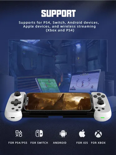 Imagen 2 del producto VILCORN Streaming controlador de juegos compatible con PS4 juego mando móvil Gamepad con giroscopio de seis ejes para Android/IOS