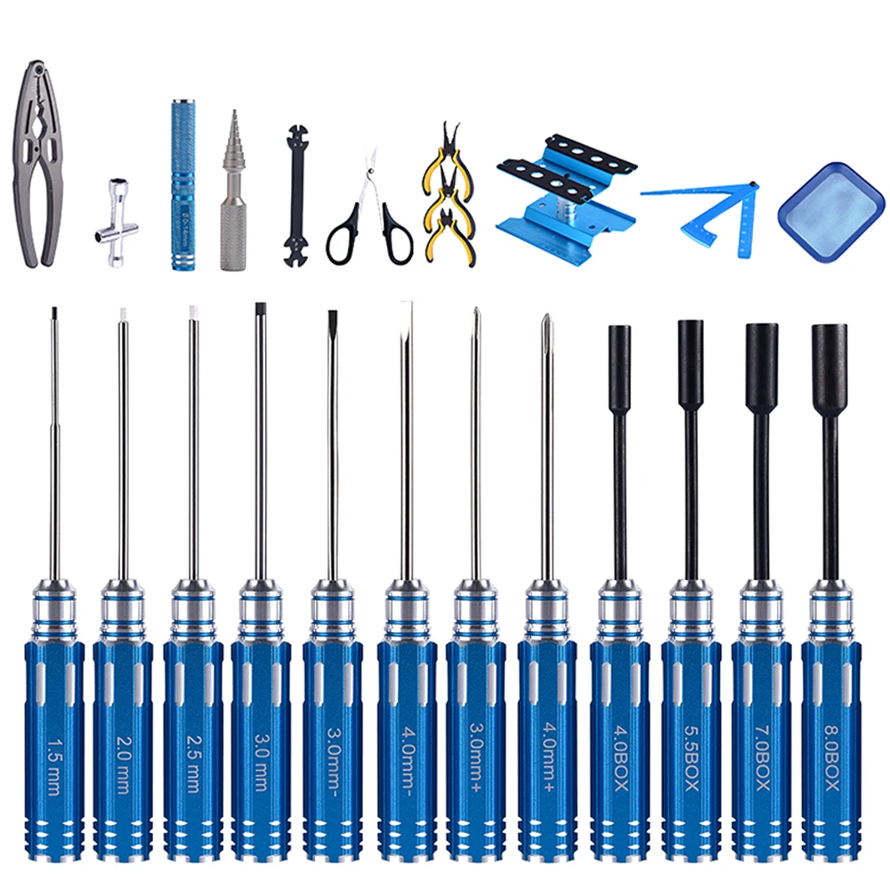 Multifunction Aluminum Repair Tool Kit Hex Screwdriver/Hex Nut Driver/Phillips Screwdriver/Allen Wrench For RC Car Quadcopter