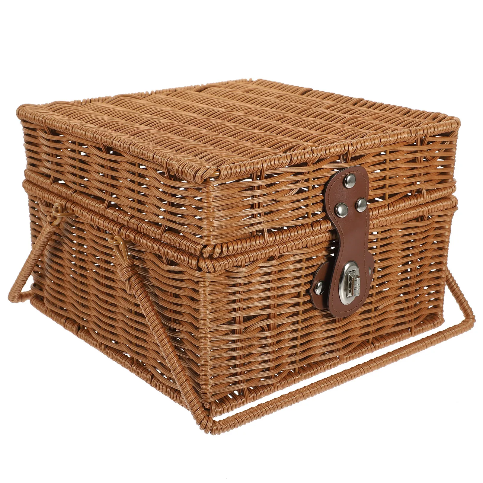 

Woven Picnic Basket Portable Handle Design Durable Egg Storage Holder Rustic Fruit Storage Organizer Basket Woven Picnic Baskets