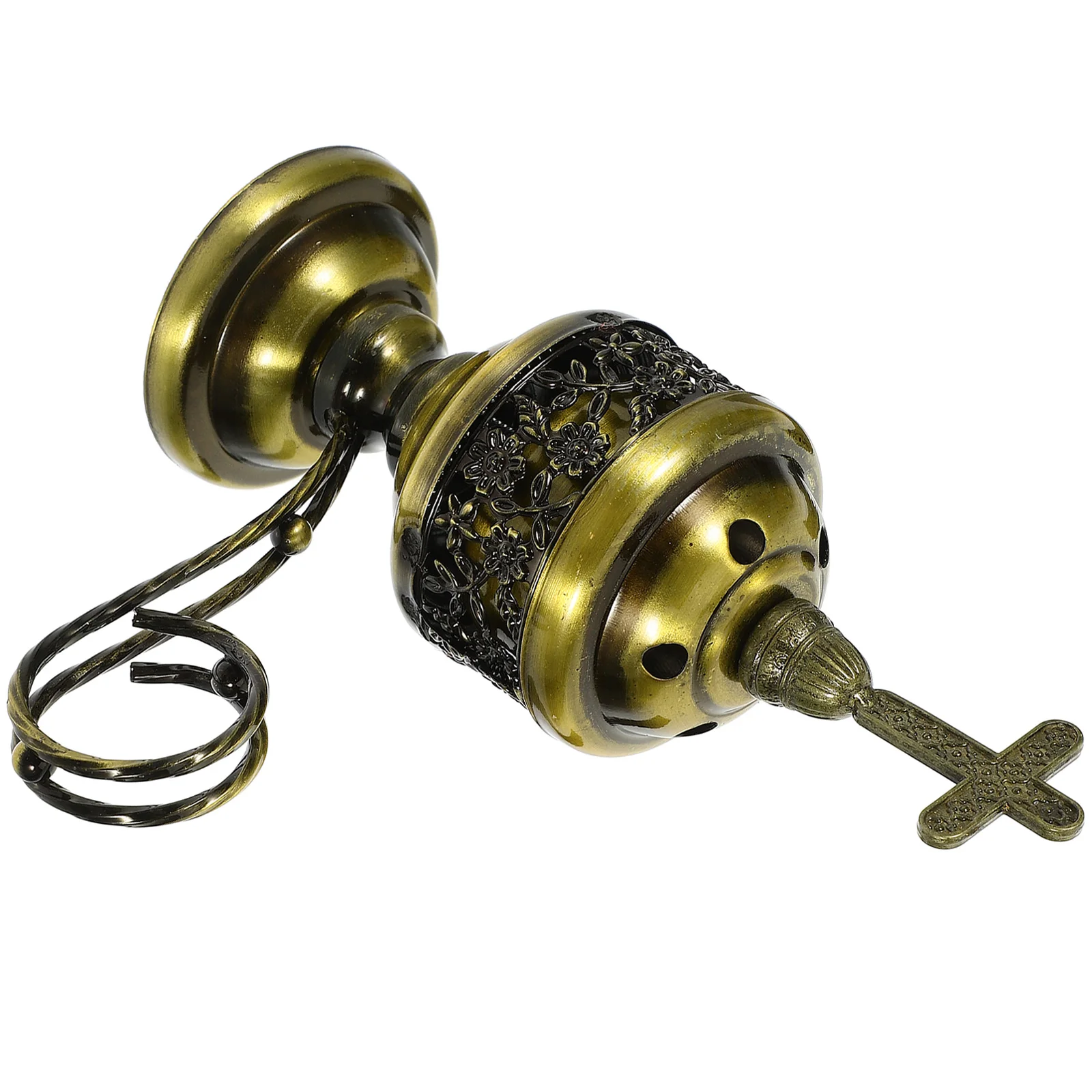 

Vintage Metal Incense Burner for Aromatherapy and Home Decor Desktop Censer Stable Design Smooth Finish Cone Holder