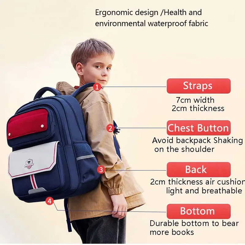 SUN EIGHT Oxford Primary School Bags New Boy Backpack For Kids 6 Bright Colors Zippers Rucksack