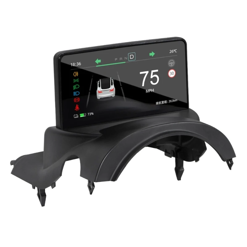 GPS HUD Head-Up Display Universal Digital Alarm Reminder Meter Speedometer Car Electronics for Model 3/Y High-Definition