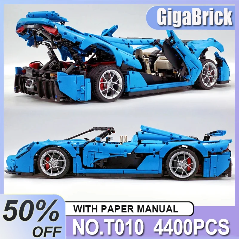 

MOC T010 Технический город Супер спортивный гоночный автомобиль Гиперкар Строительные блоки Кирпичи Головоломка Развивающая игрушка Рождественские подарки Дети