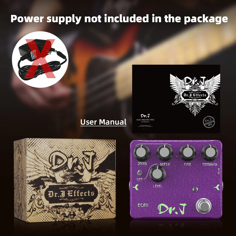 JOYO Dr. J Series D54 Shadow Echo Gitarreneffektpedal verzögert und tiefe Echos-Effektunterstützung DC 9V 800mA für Bandleistung