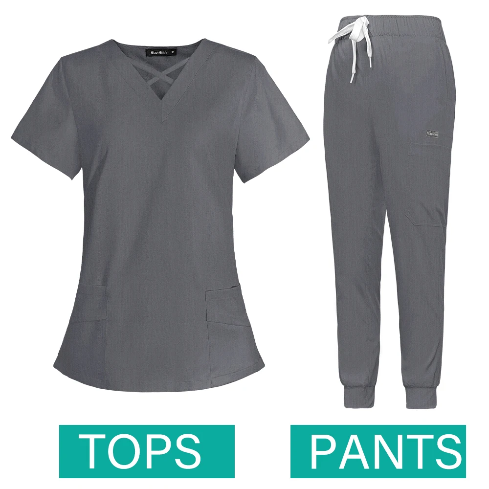 Feminino esfrega conjuntos enfermeiros acessórios uniformes médicos hospital dental clínica salão de beleza workwear vestuário ternos cirúrgicos