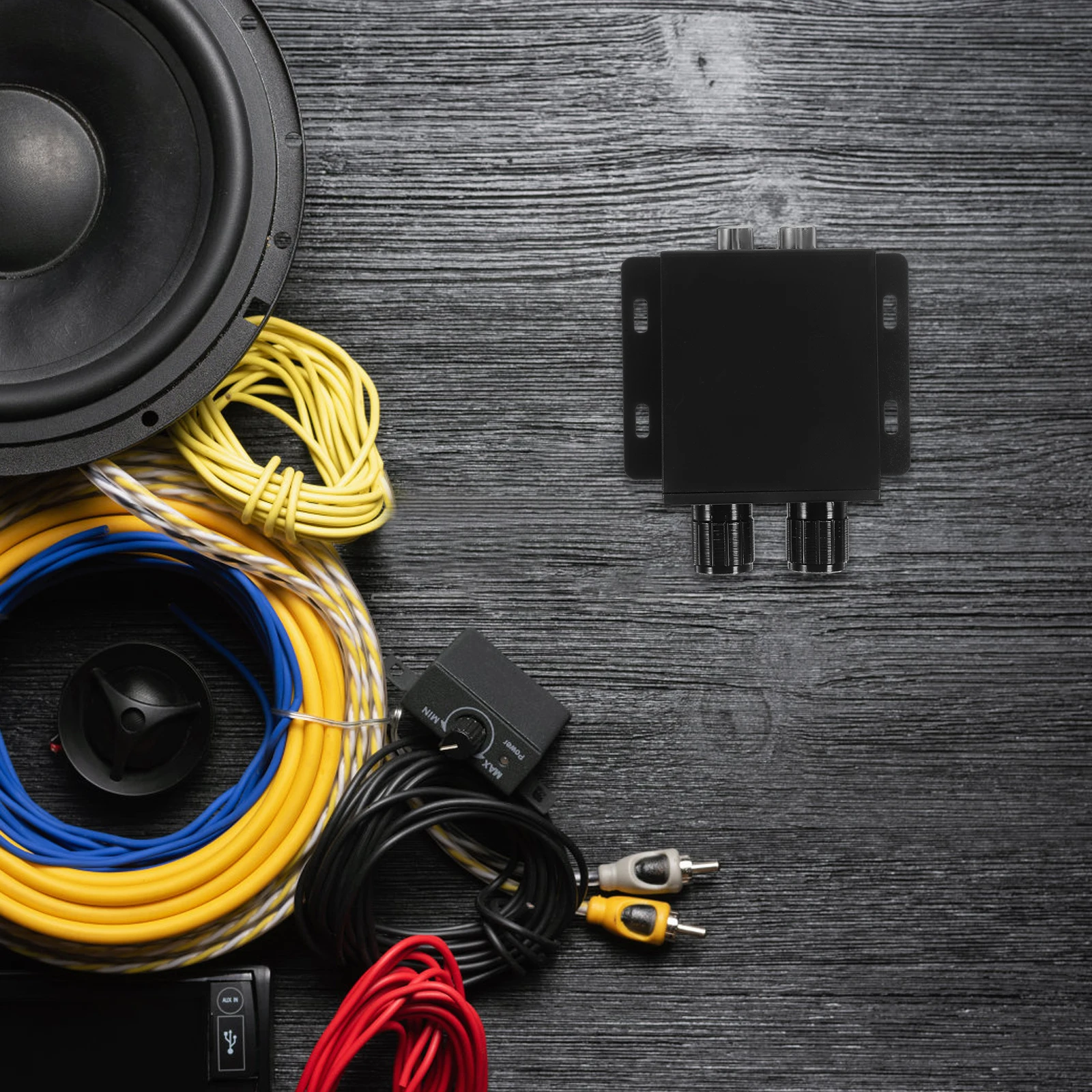 

Car Audio Regulator RCA Bass Knob Controller Amplifiers Video Player Volume Level Audio Potentiometer Bass Control Adjustable
