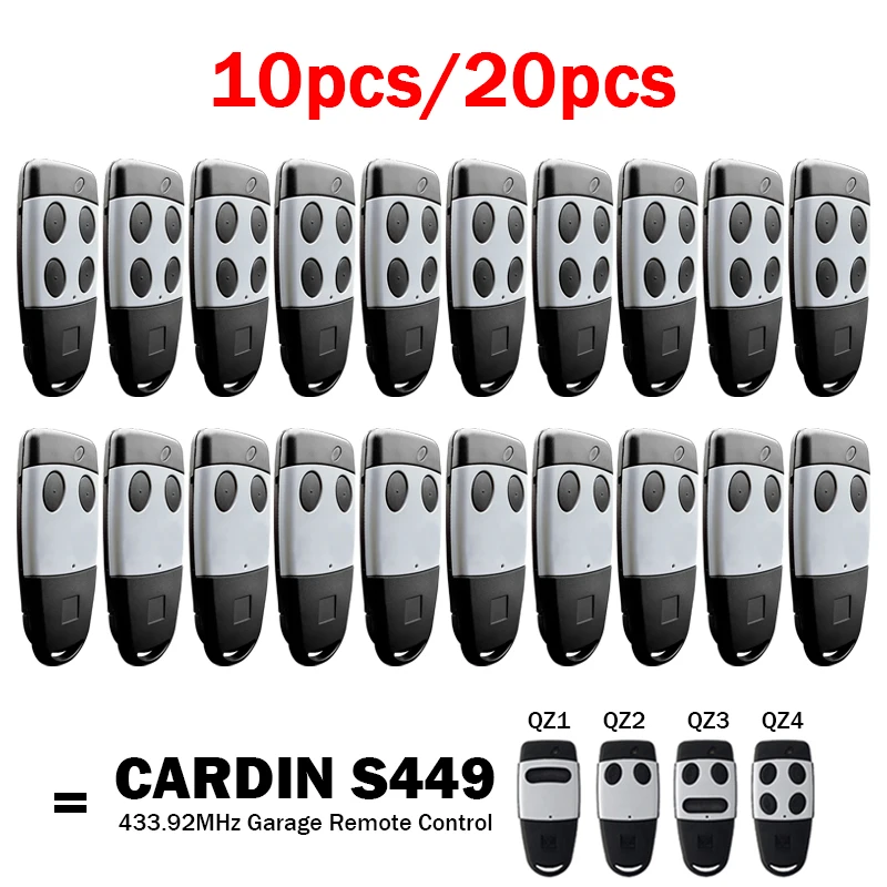 

10 шт. / 20 шт. CARDIN S449 QZ1 / QZ2 / QZ3 / QZ4 Пульт дистанционного управления гаражом 433 МГц CARDIN TXQ449200 TXQ449400 Открыватель гаражных ворот