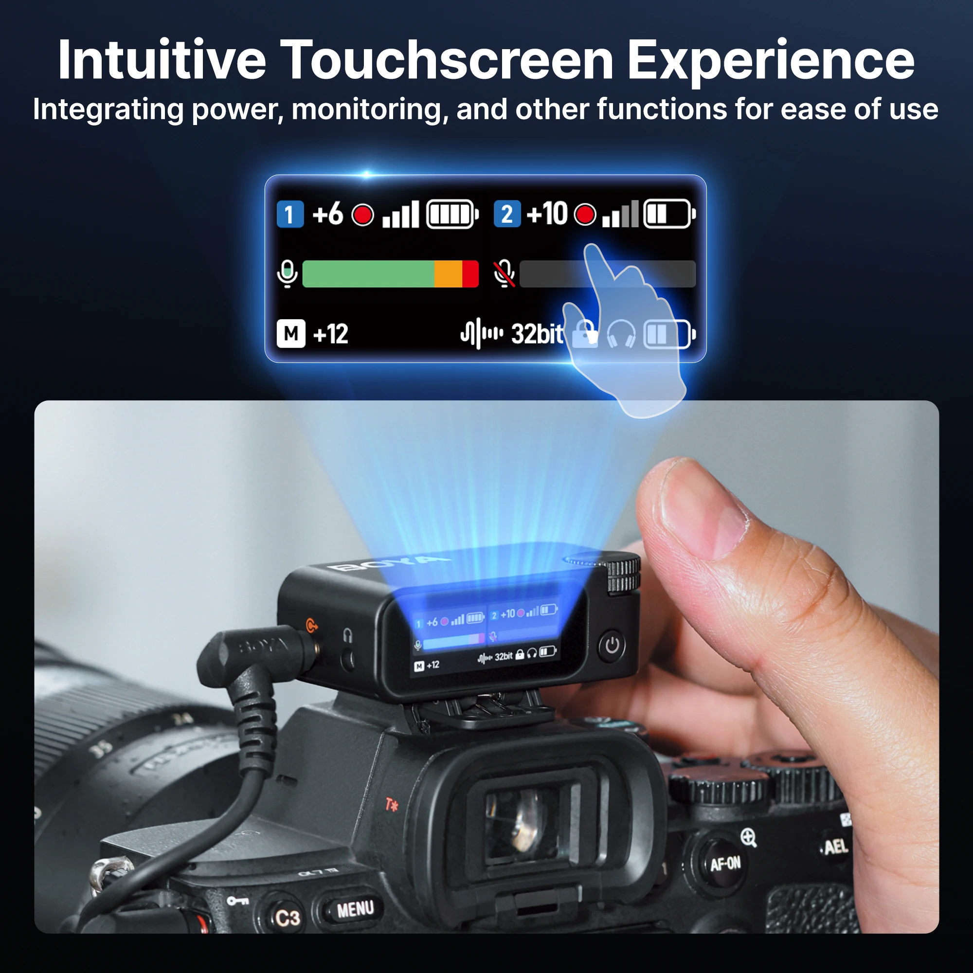 BOYA BOYAMIC 2 Professional Wireless Lavalier Lapel Microphone for iPhone USB-C Android Camera PC for Youtube Live Streaming