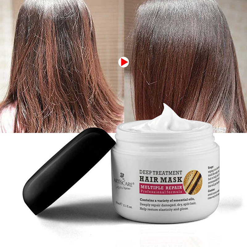 

Keratin Hair Mask Repair Amino Damage Hair Treatment Anti-Hair Loss Hairs Straightening Frizz Smoothing Hair Care Product 60ml