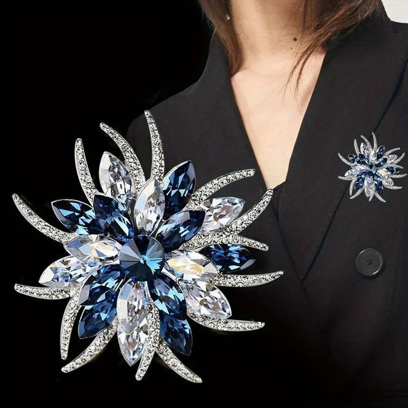 Luxury Flower Brooch Women\'s Pin Suit Accessories Jewel Crystal Simple Sunflower Brooch