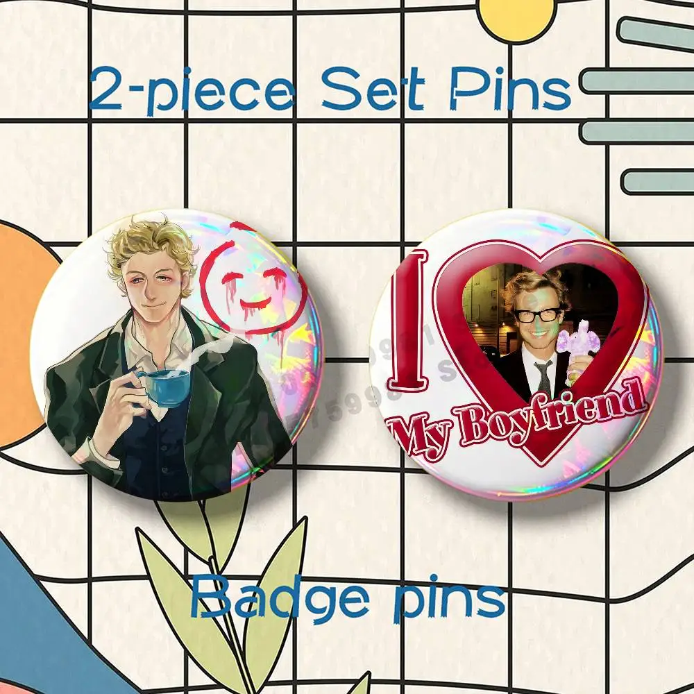 Cute P-Patrick Jane 2-piece set Free Mix Backpack Clothes Jewelry Accessories Round Badge Collection