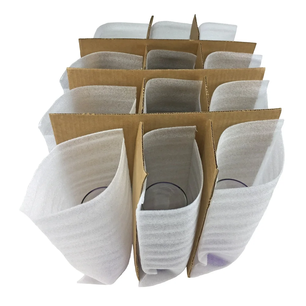 Kit de embalaje de cristalería con bolsas de espuma y divisor celular Movimiento seguro y almacenamiento de copas de vino y agua