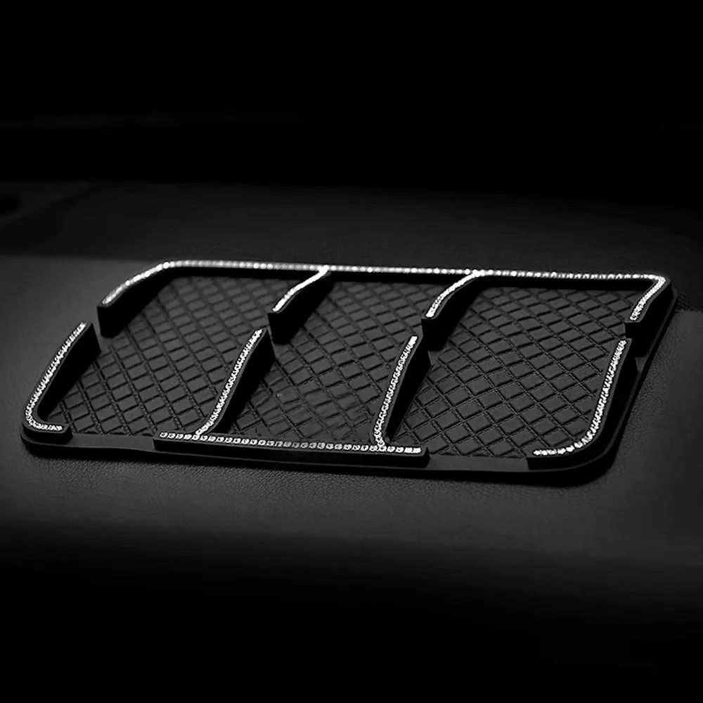 

Car Silicone Parking Card Anti-slip Mat Rhinestone Car Dashboard Support Navigation Frame Mobile Phone Holder GPS Bracket