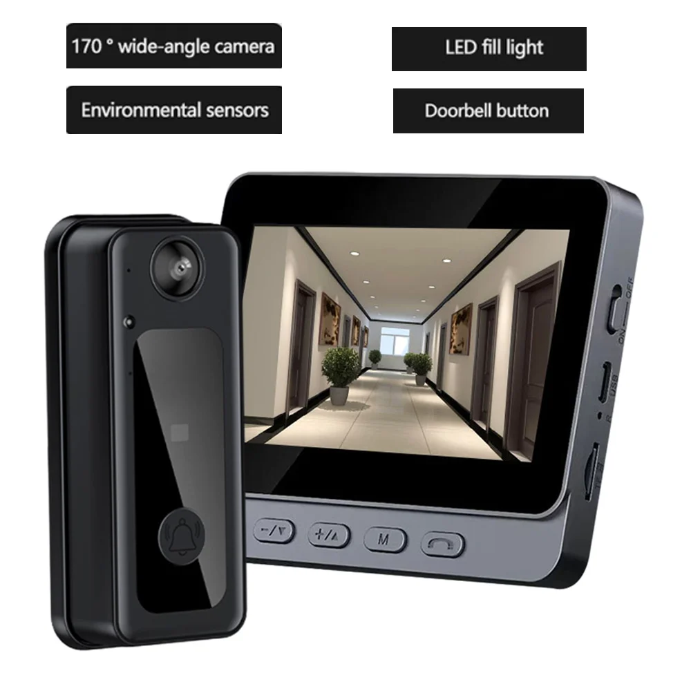 4.3 Inch IPS 2.4G Wireless Visual Intercom Doorbell BT Wireless Smart High-definition Video Monitoring Intelligent Doorbell