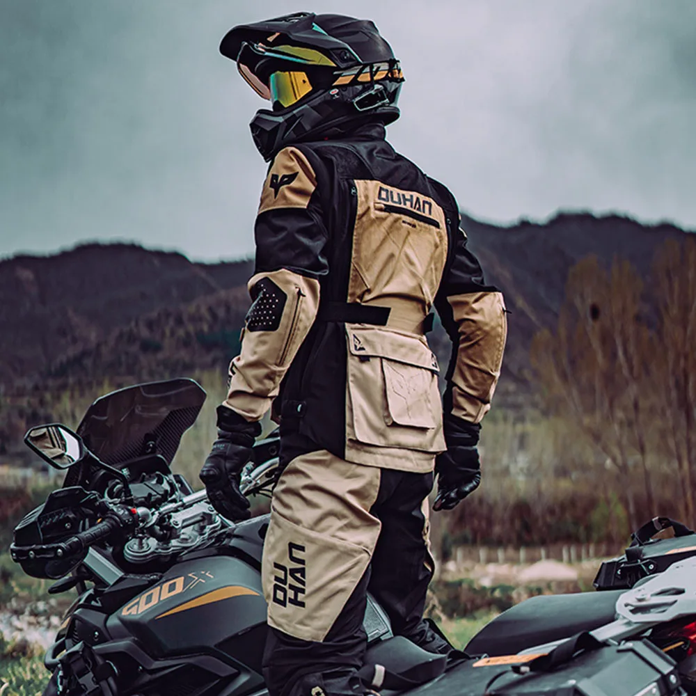 Motorcycle Jacket CE Certification Anti-fall Rally Suit Breathable Moto Clothes Detachable Sleeve Racing Jacket Wear Resistant