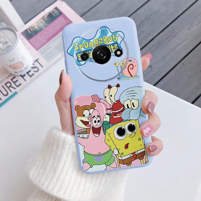 Coque souple en TPU pour Xiaomi Redmi A3, dessin animé, Bob l\'éponge, kk, étoiles, drôle