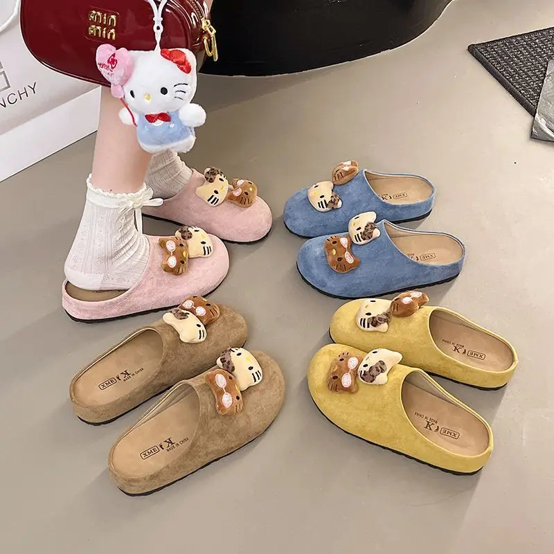 

Adorable Cartoon Sanrio Hello Kitty Women's Lazy Slippers Spring and Summer Casual Versatile Street Style Slippers