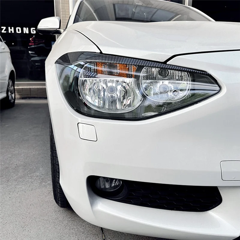 

Car Head Light Lamp Eyelid Trim Cover For BMW 1 Series F20 F21 2011-2014 (Black)