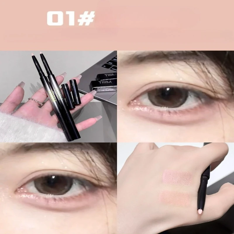 قلم تحديد عيون مزدوج الأطراف مقاوم للماء ومقاوم للتلطخ، لون طبيعي من Aegyo Sal Maker لمكياج نهاري ليلاً، مستحضرات تجميل طويلة #6