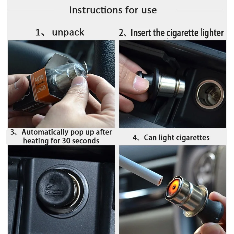 Car Windproof Flameless Cigarette Lighter 12V Metal Universal Auto Power Socket Plug Outlet Professional Cigar Lighter Adapter