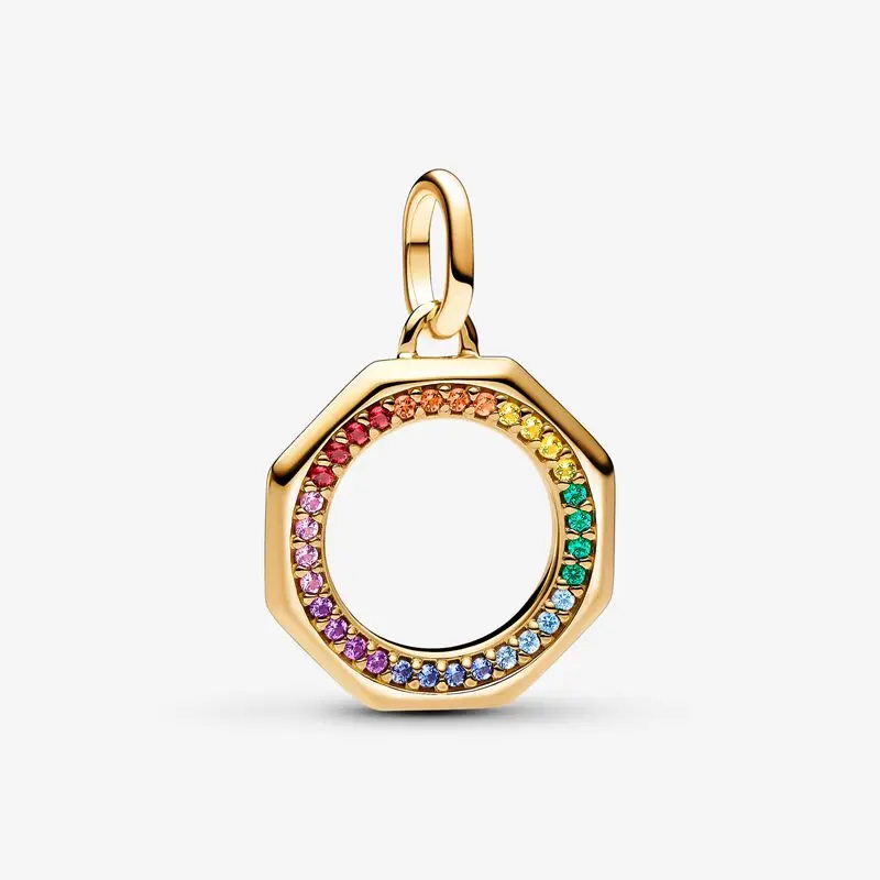 

Rainbow Medallion Charm 925 Sterling Silver beads Fits Original Pandora Me bracelets Jewelry Making