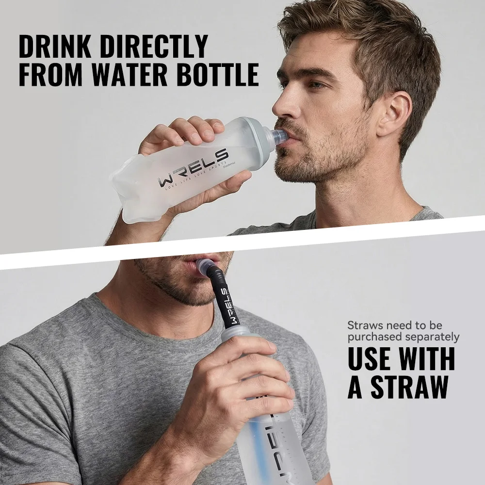 WRELS 190ml 250ml 350ml 500ml Water Bottle TPU Folding Soft Flask Outdoor Sport Running Water Bag Collapsible Water Bottle view 6