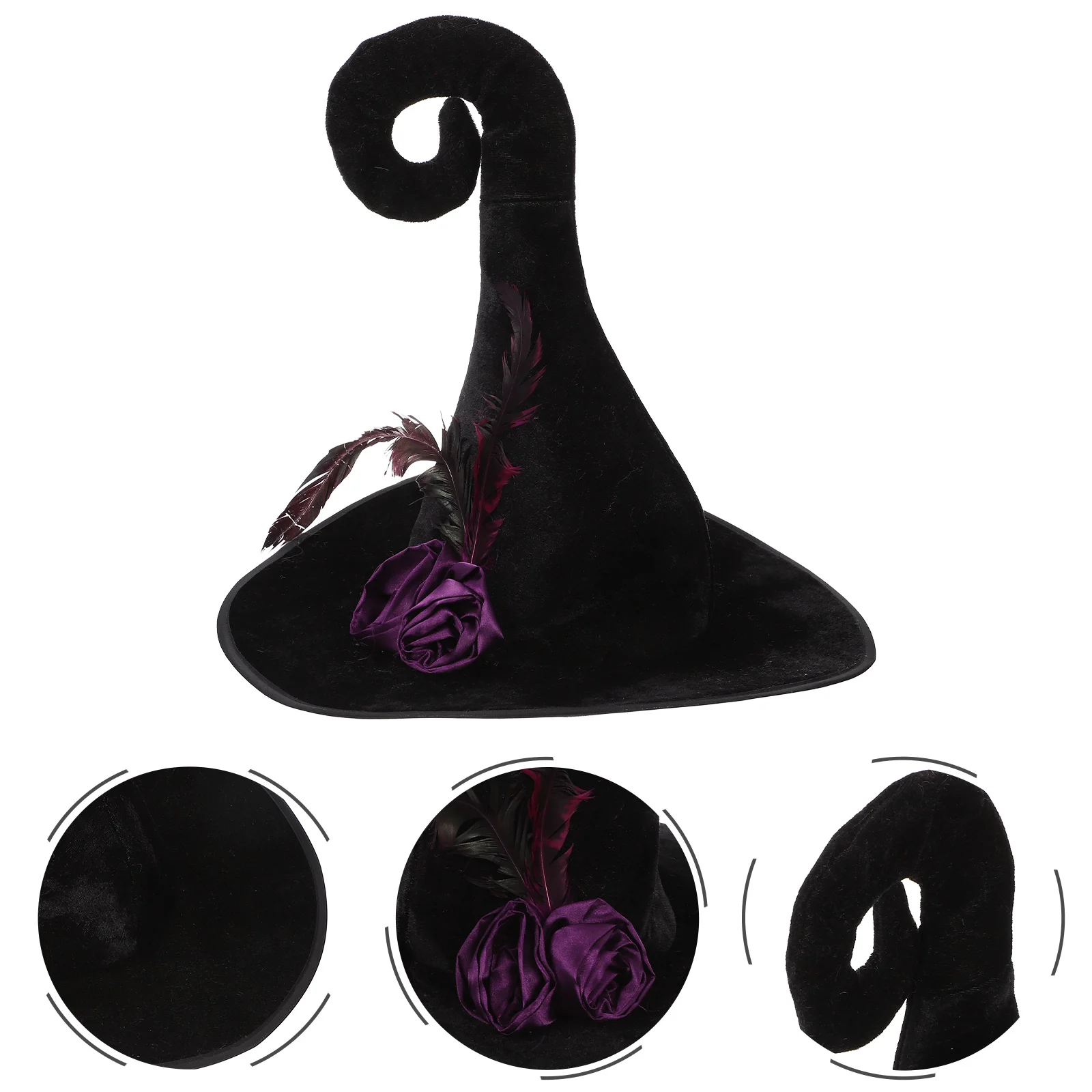 Extra Large Witch Hat Angled Halloween Costumes Party Cosplay Portable Golden Velvet Man