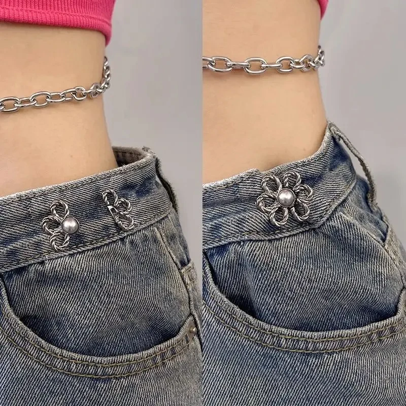 Jeans Waist-cinching Tool Nail-free and Seam-free Pin Waist Adjustment and Tightening Anti-exposure Waist Buckle