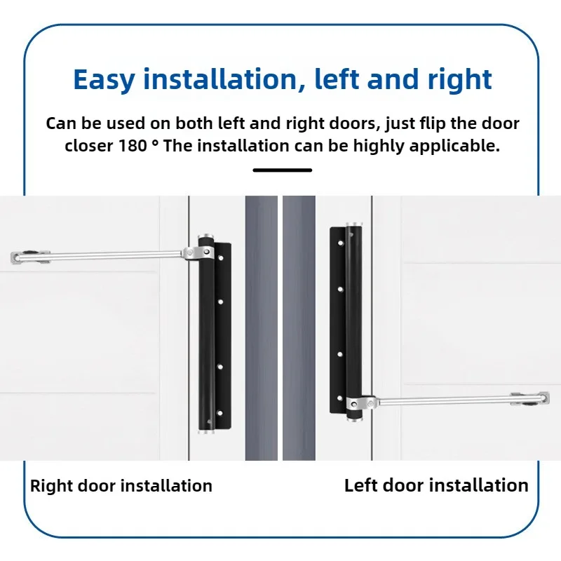 Hydraulic Door Closer Hinge Spring Adjustable Stainless Steel Concealed Automatic Door Closure Fire Mounted Home Door Hardware