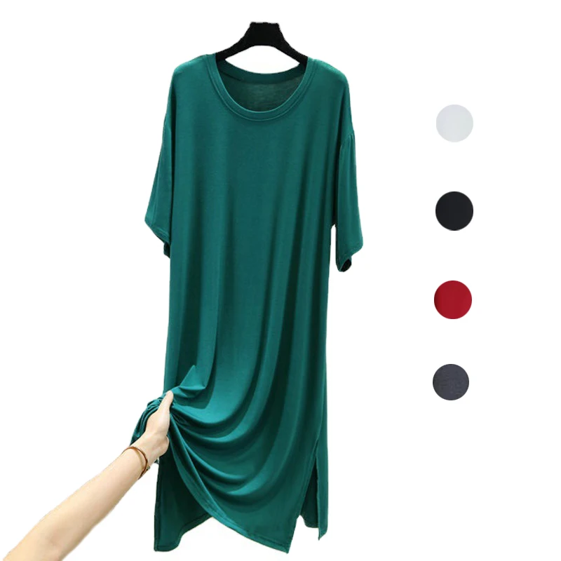 Casual Sleepwear Women Night Dress New Modal Cotton Nightgowns Loose Big Size Sleep Shirt Women's Pajamas Summer Home Dresses