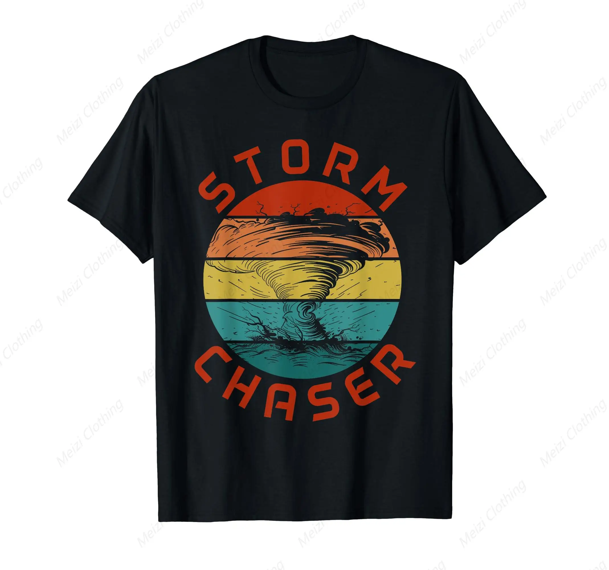 Storm chasing tornado meteorologist men's and women's T-shirts retro men's cotton short sleeves