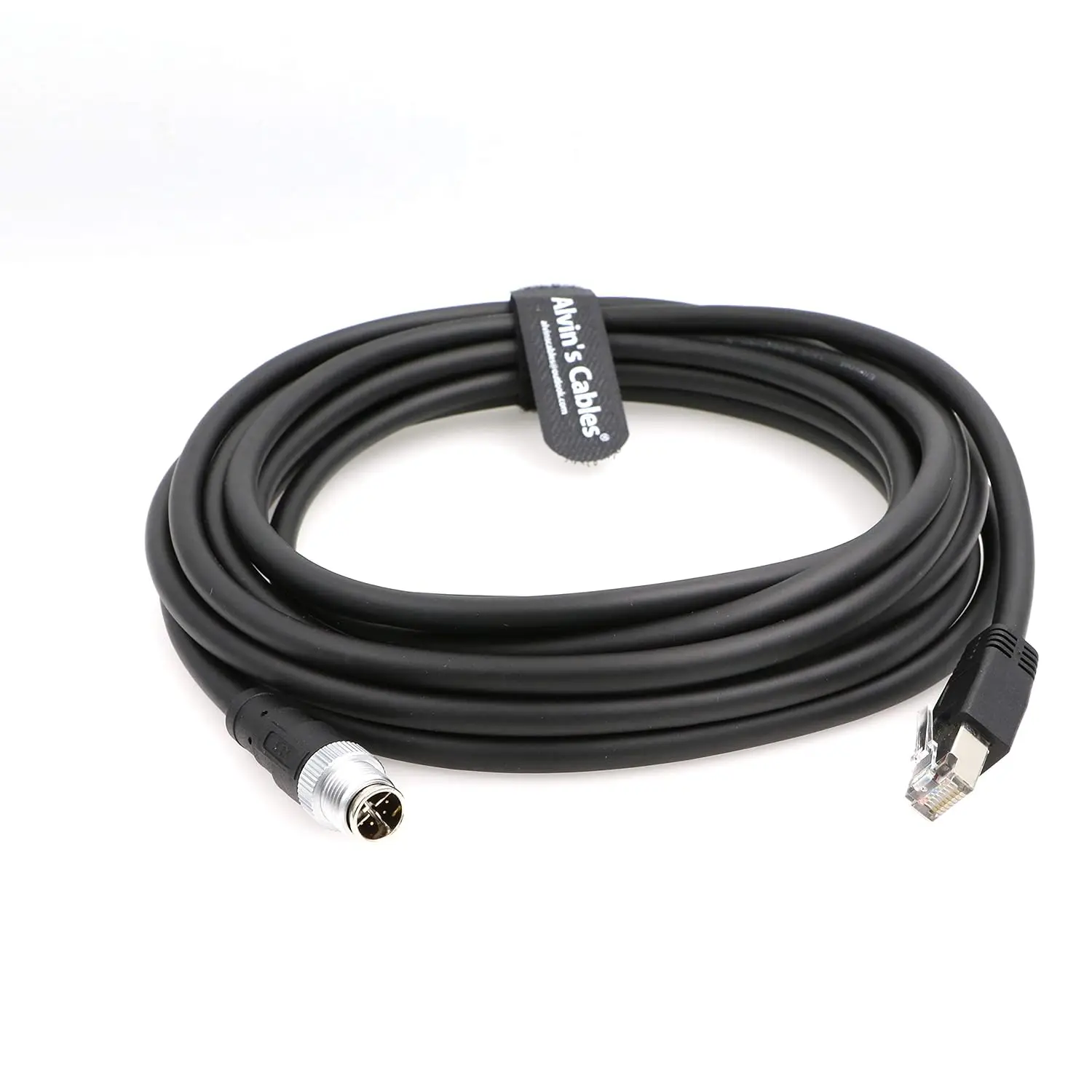 M12 X-Code 8 Pin to RJ45 Ethernet Cable for Cognex Keyence Camera Industrial Automation Fieldbus Robotics Right Angle 16.4ft/5m
