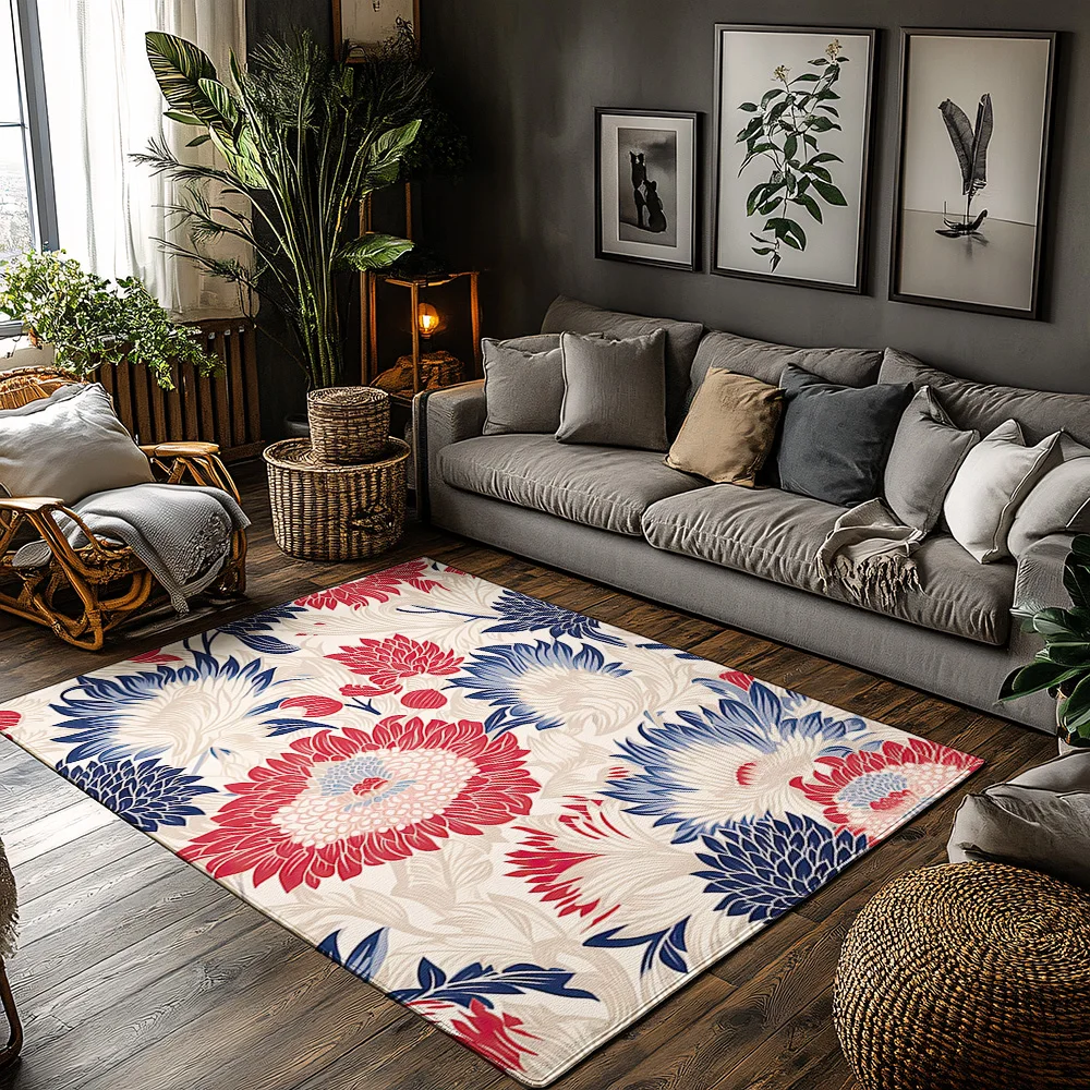 

Цветочный ковер, винтажный персидский ковер, богемный домашний декор, современный абстрактный узор, коврик для гостиной, спальни, нескользящий