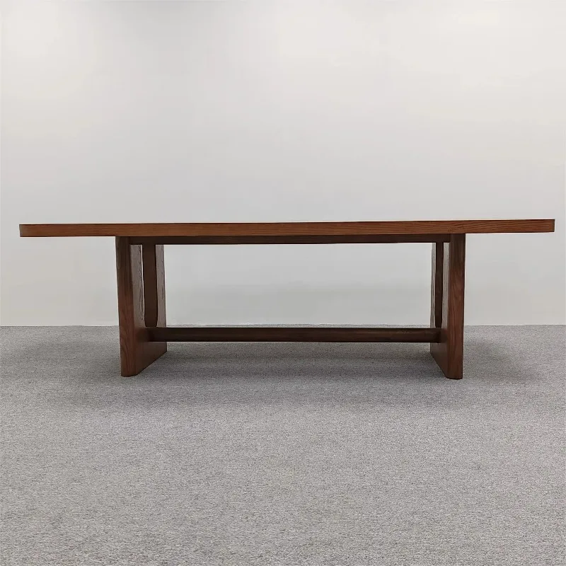 Modern Home Furniture Heavy Solid Oak Wood 6 8 10 Seat Restaurant Rectangular Wooden Dining Table