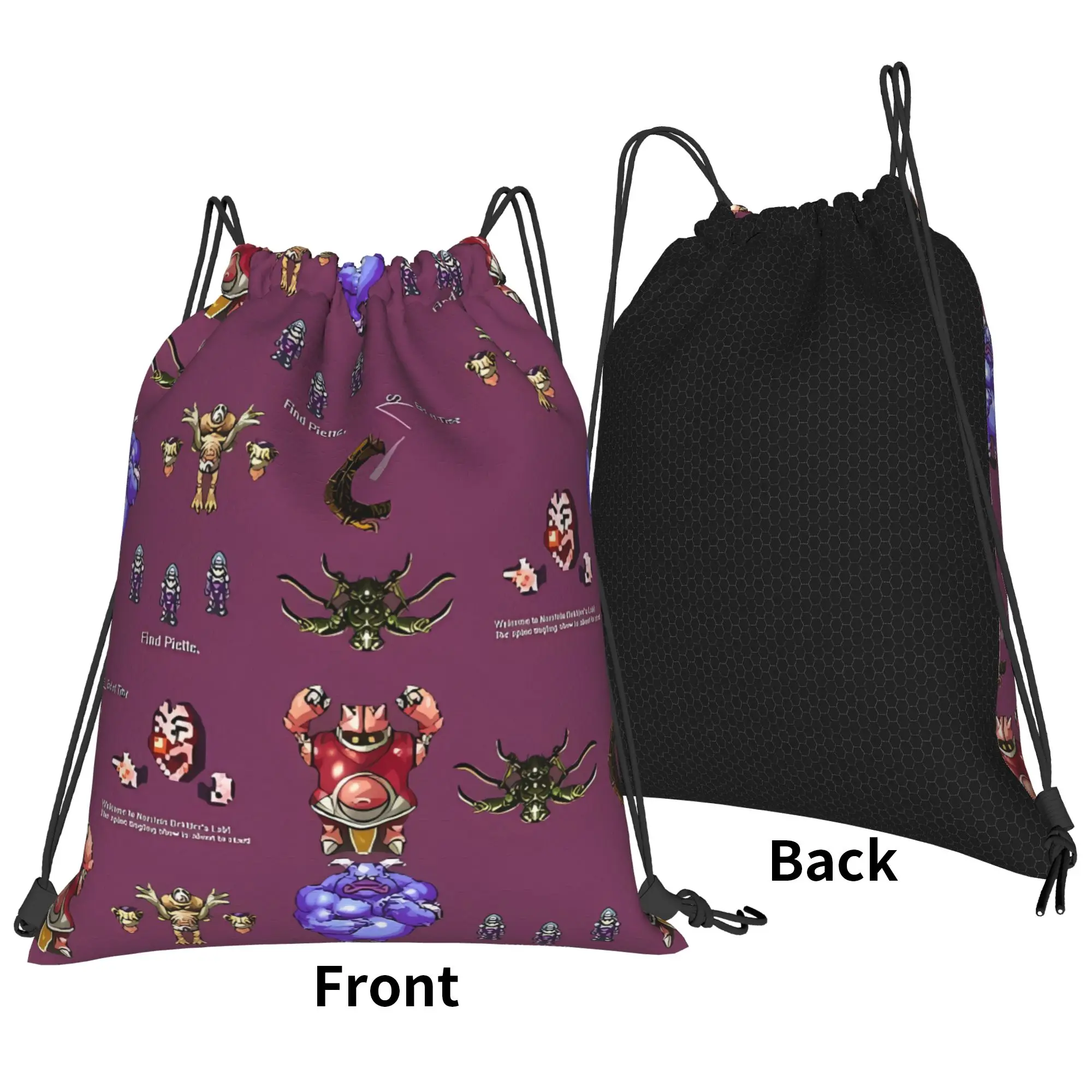 C-Chrono Trigger Collage Portable Sports Drawstring Bags Riding gym Backpack gift Storage Backpacks