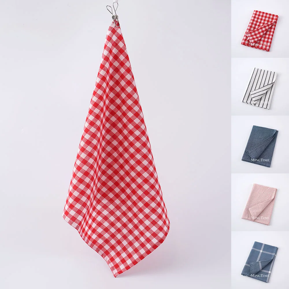 Cloth Napkin 45x45cm Check Pattern Striped Fabric Denim Blue Cotton Table Napkin for Wedding Christmas Party Table Linen
