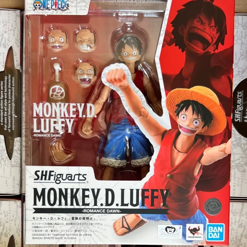 New Original Bandai Sh Figuarts Shf One Piece Monkey D Luffy Romance Dawn Action Figures Anime Model Toys Figura Collection Gift